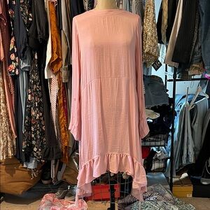 Pink Ruffle Hem Dress